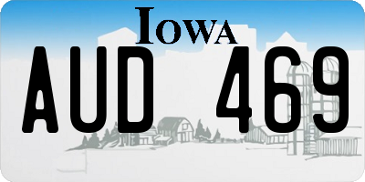 IA license plate AUD469