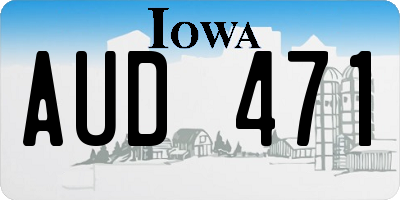 IA license plate AUD471