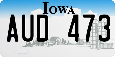 IA license plate AUD473