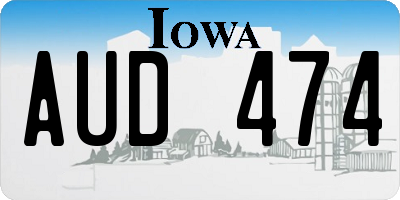 IA license plate AUD474