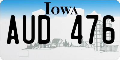 IA license plate AUD476