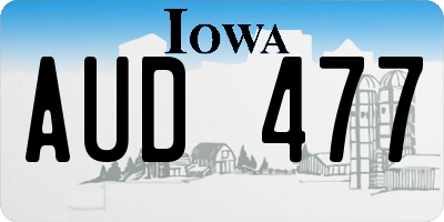 IA license plate AUD477