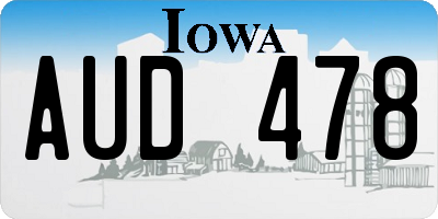 IA license plate AUD478