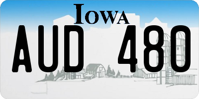 IA license plate AUD480