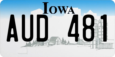 IA license plate AUD481