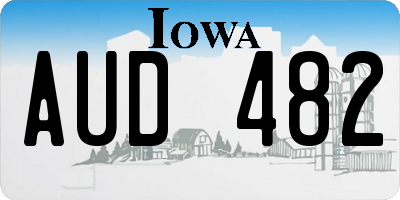 IA license plate AUD482