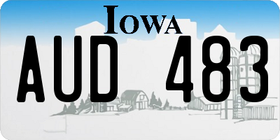 IA license plate AUD483