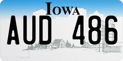 IA license plate AUD486