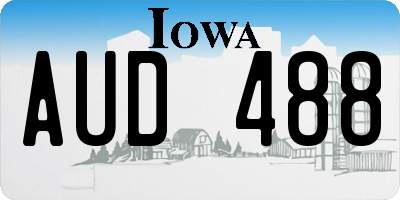 IA license plate AUD488