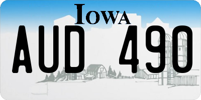IA license plate AUD490