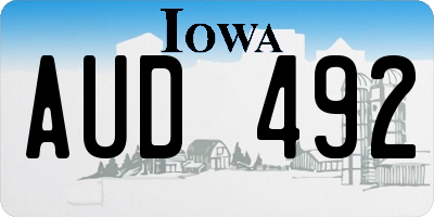 IA license plate AUD492