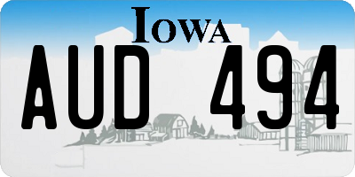 IA license plate AUD494