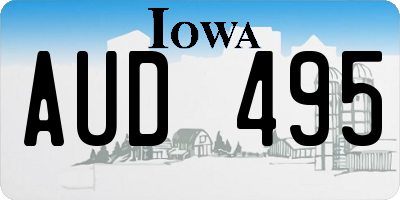 IA license plate AUD495
