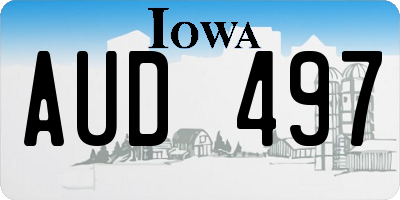 IA license plate AUD497