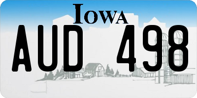 IA license plate AUD498
