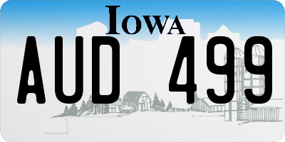 IA license plate AUD499