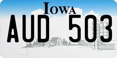 IA license plate AUD503