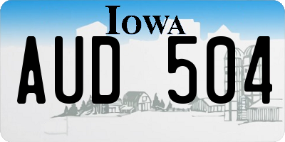 IA license plate AUD504