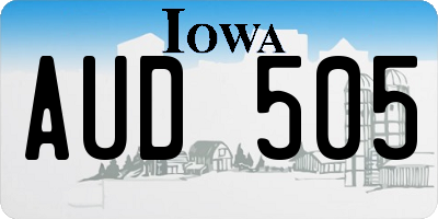 IA license plate AUD505