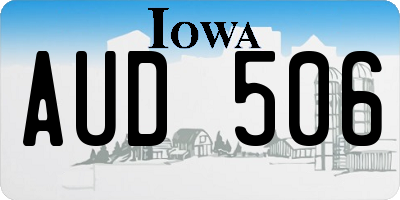 IA license plate AUD506
