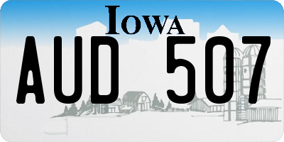 IA license plate AUD507