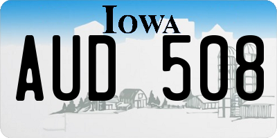 IA license plate AUD508