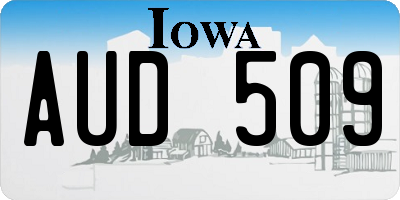 IA license plate AUD509