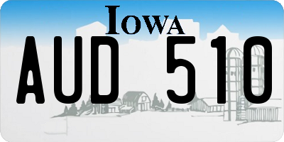 IA license plate AUD510