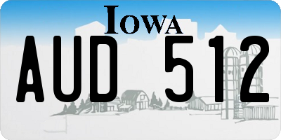 IA license plate AUD512