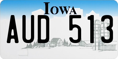 IA license plate AUD513