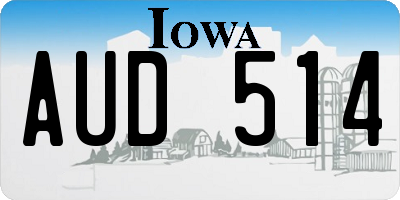 IA license plate AUD514