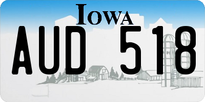 IA license plate AUD518