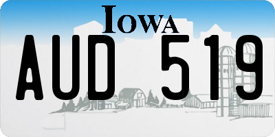 IA license plate AUD519