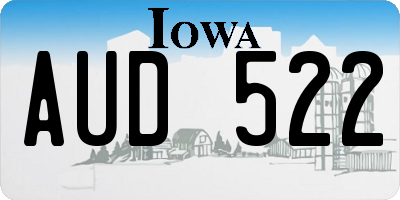 IA license plate AUD522