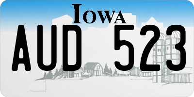 IA license plate AUD523