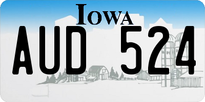 IA license plate AUD524