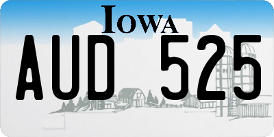 IA license plate AUD525