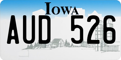 IA license plate AUD526