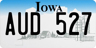 IA license plate AUD527