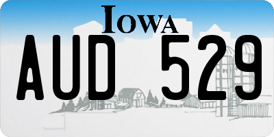 IA license plate AUD529