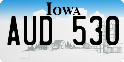 IA license plate AUD530