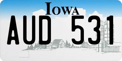 IA license plate AUD531