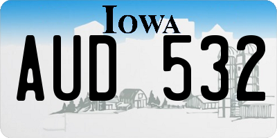 IA license plate AUD532