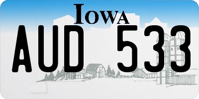 IA license plate AUD533