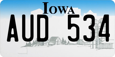 IA license plate AUD534
