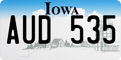 IA license plate AUD535