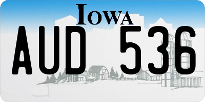 IA license plate AUD536