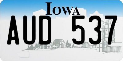 IA license plate AUD537