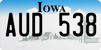 IA license plate AUD538