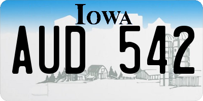 IA license plate AUD542